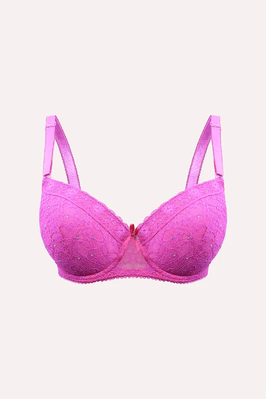 Amy - Wired Balconette Lace Finish Womens Lingerie