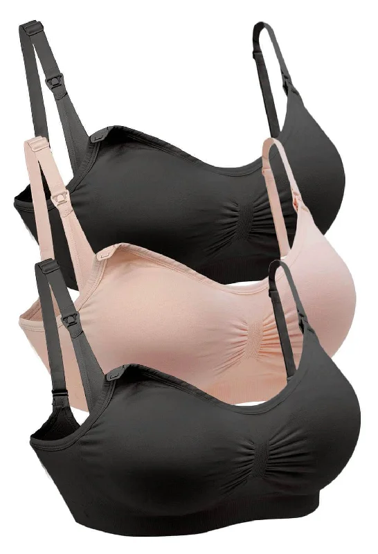 2 Black 1 Nude / XS/S: 8-10 / B-C-D-DD
