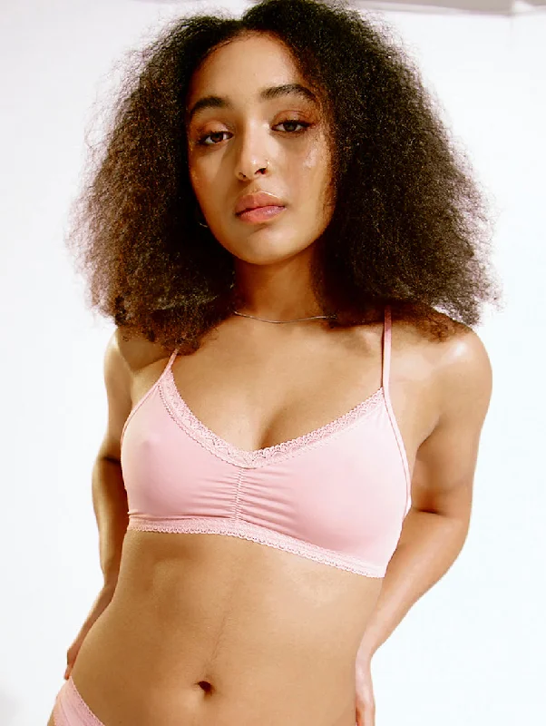 Blush Micro Lace Trim Bralette