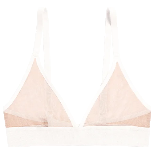Sieve Triangle Bra in Buff + White