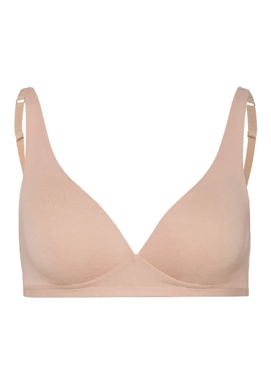 Hanro Cotton Sensation Soft Cup Wireless Bra in Beige