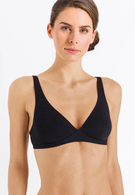 Hanro Cotton Sensation Soft Cup Wireless Bra in Black