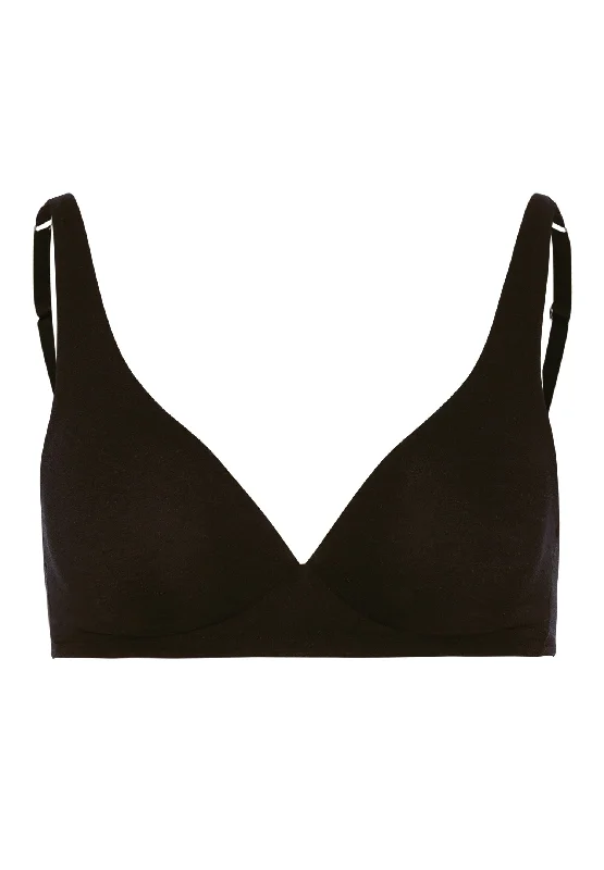 Hanro Cotton Sensation Soft Cup Wireless Bra in Black