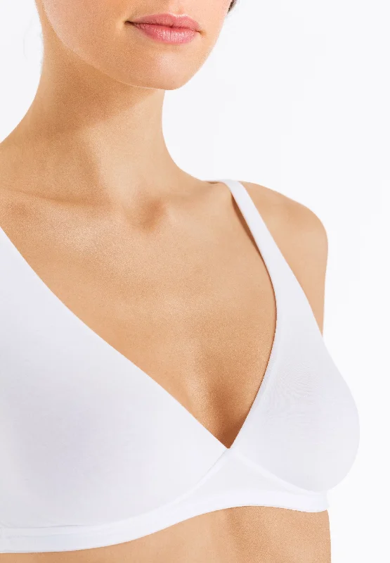 Hanro Cotton Sensation Soft Cup Wireless Bra in White