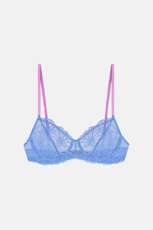 Dora Larsen Lena Graphic Lace Underwired Bra in Cornflower