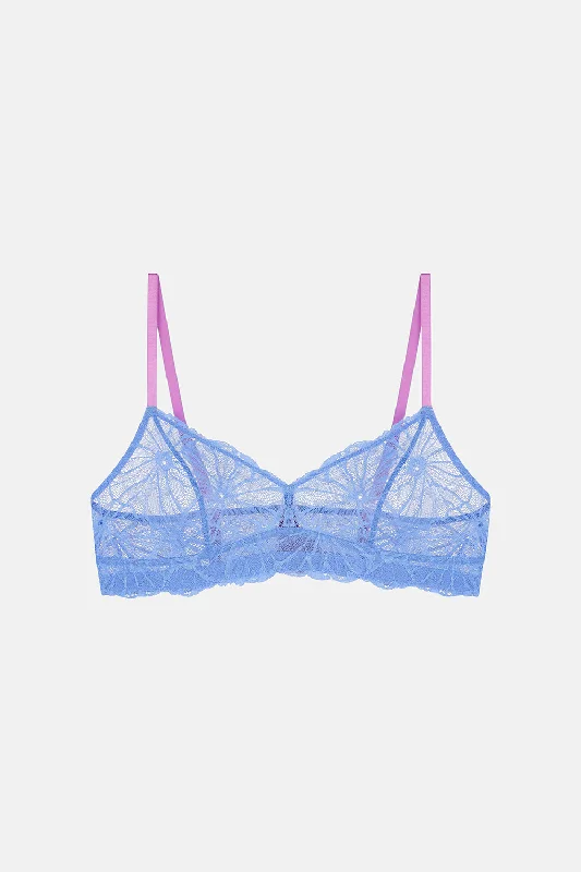 Dora Larsen Lena Graphic Lace Wireless Bra in Cornflower