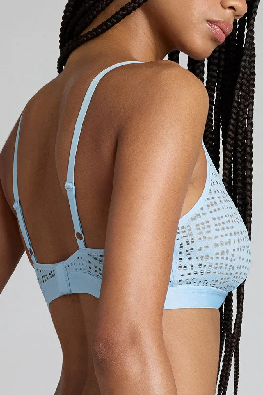 Eyelet Lace Cutout Bra in Glacier