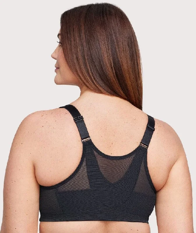 Glamorise Magiclift Front-Closure Posture Back Wire-Free Bra - Black
