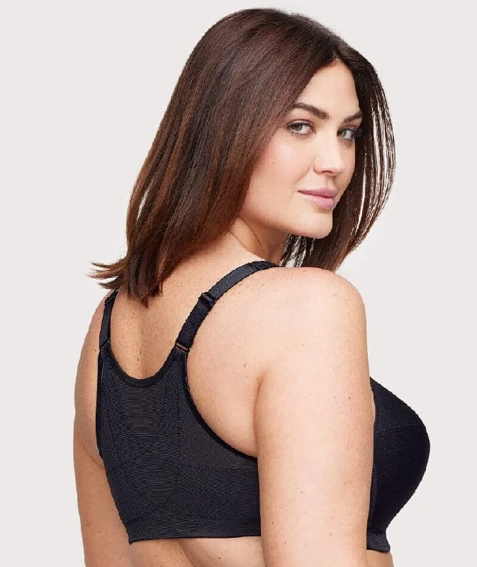 Glamorise Magiclift Front-Closure Posture Back Wire-Free Bra - Black