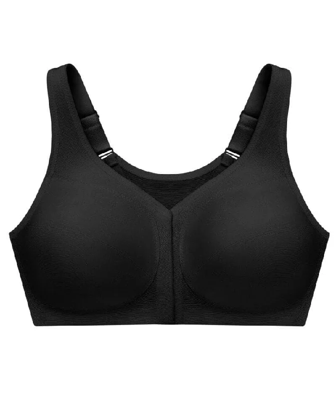 Glamorise Magiclift Front-Closure Posture Back Wire-Free Bra - Black
