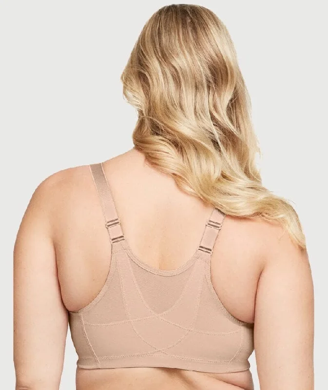 Glamorise Magiclift Front-Closure Posture Back Wire-Free Bra - Cafe