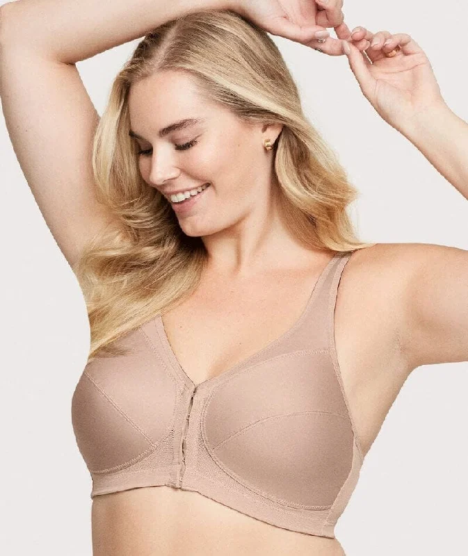 Glamorise Magiclift Front-Closure Posture Back Wire-Free Bra - Cafe