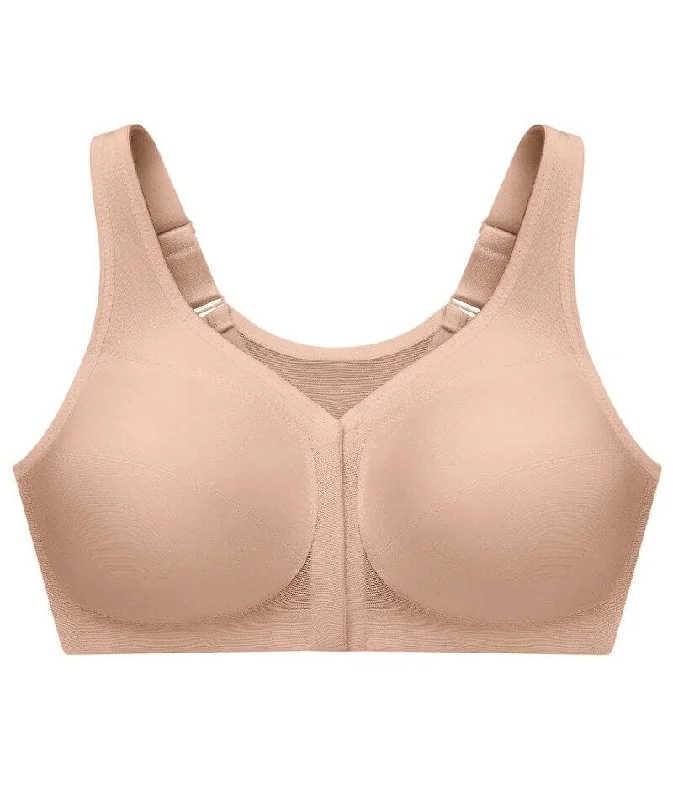 Glamorise Magiclift Front-Closure Posture Back Wire-Free Bra - Cafe