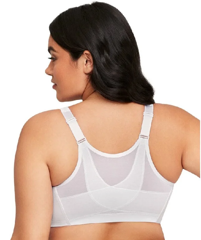Glamorise Magiclift Front-Closure Posture Back Wire-Free Bra - White