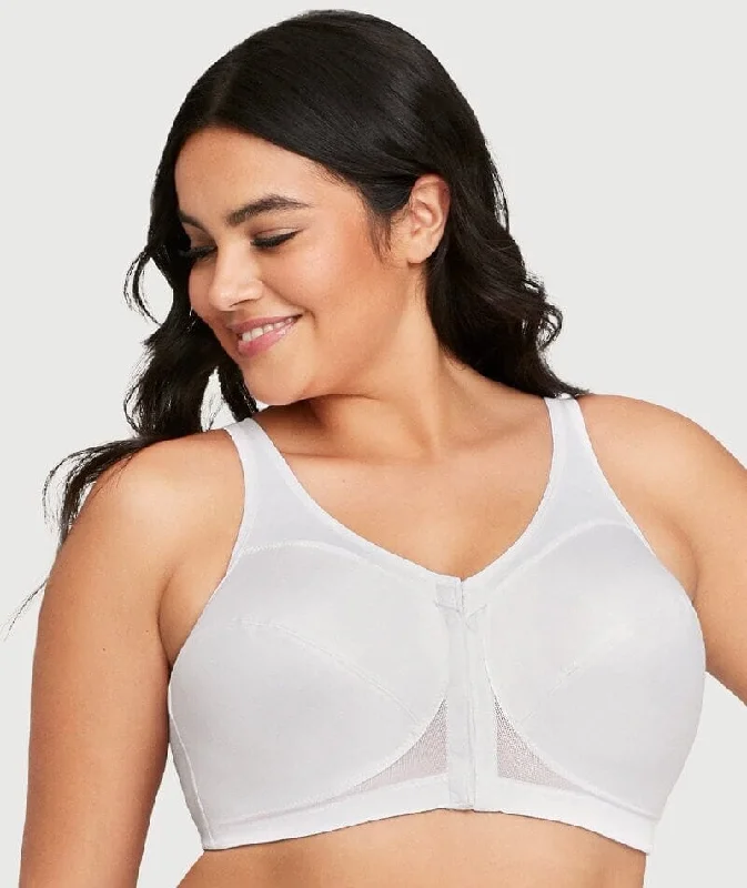 Glamorise Magiclift Front-Closure Posture Back Wire-Free Bra - White