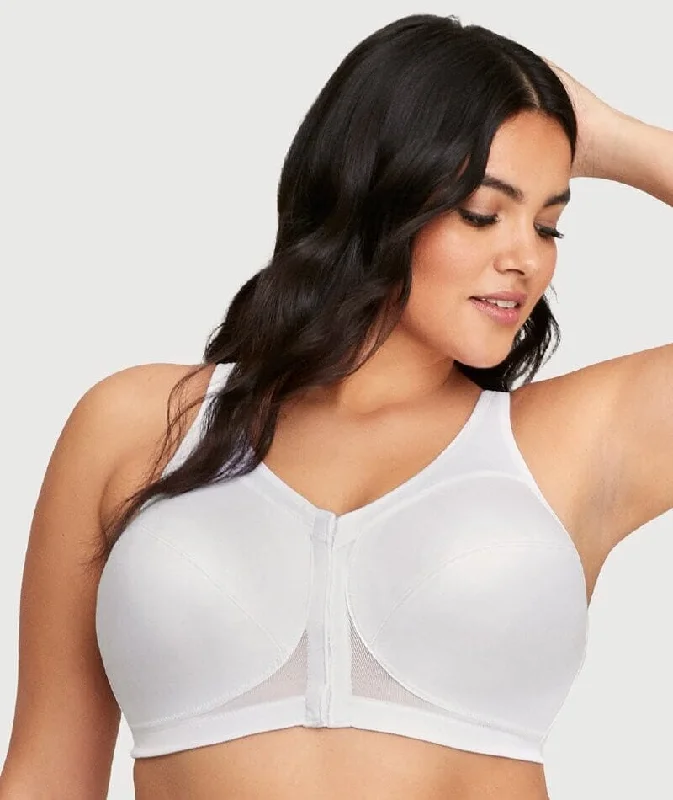 Glamorise Magiclift Front-Closure Posture Back Wire-Free Bra - White