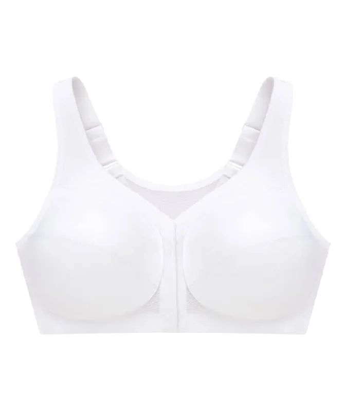 Glamorise Magiclift Front-Closure Posture Back Wire-Free Bra - White