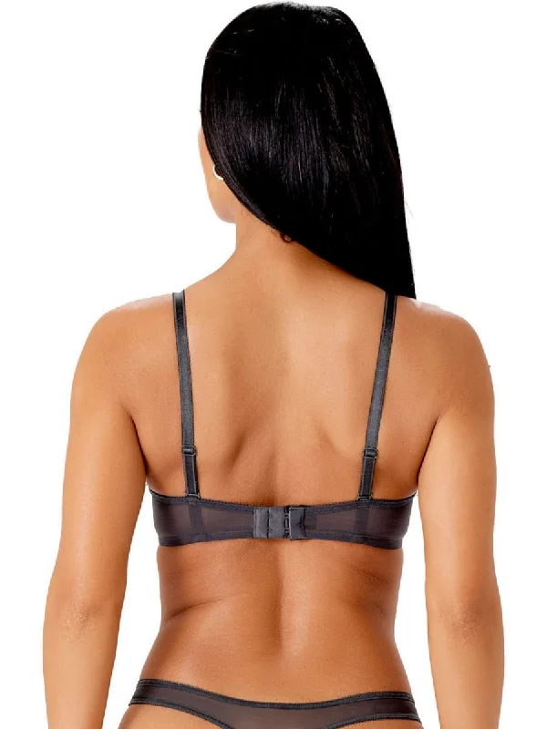 Glossies Lace Sheer Bra In Charcoal - Gossard