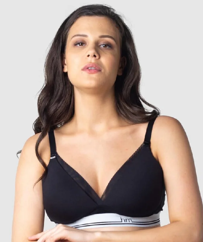 Hotmilk Icon Cotton T-Shirt Wire-free Nursing Bra - Black