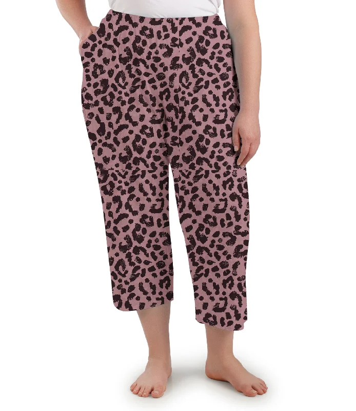 Stretch Naturals Lite Pocketed Capris Jungle Rose Print