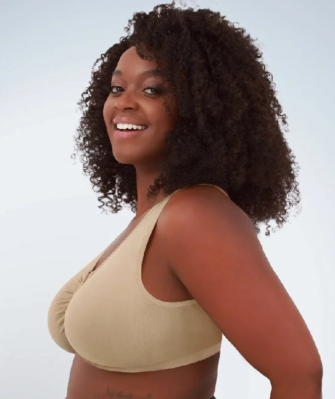 Leading Lady Laurel Wirefree Front Close Comfort Bra - Salt Beige