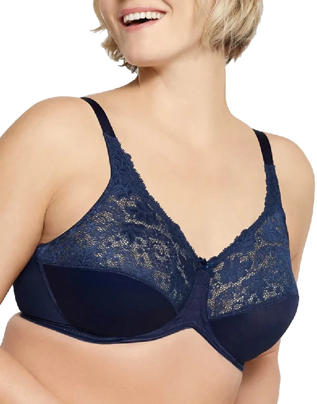 Lilyette by Bali Tailored Minimizer Bra With Lace Trim LY0428
