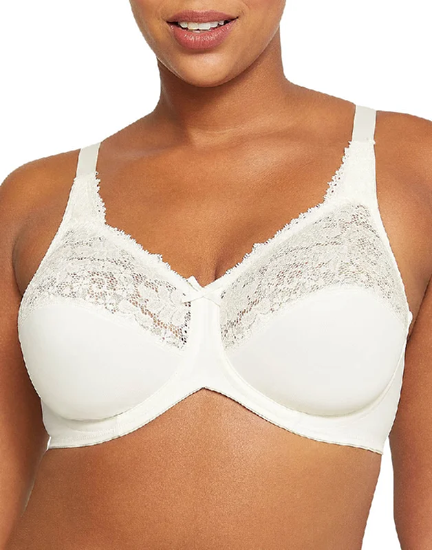 Lilyette Comfort Lace Minimizer Bra Pearl LY0428