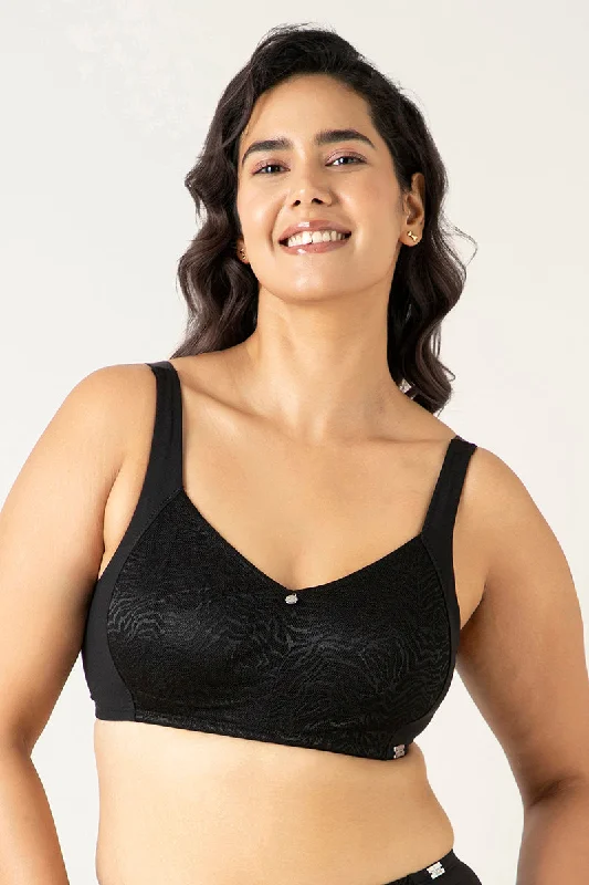 Mystic Poise Non-padded Non-wired Minimizer Bra - Black