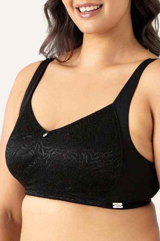 Mystic Poise Non-padded Non-wired Minimizer Bra - Black