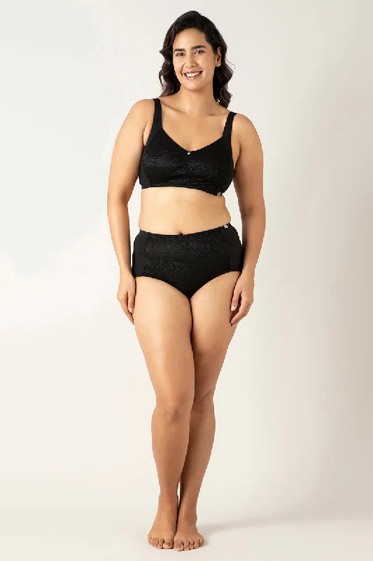 Mystic Poise Non-padded Non-wired Minimizer Bra - Black