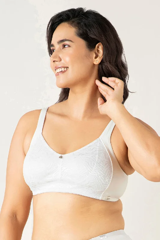 Mystic Poise Non-padded Non-wired Minimizer Bra - White