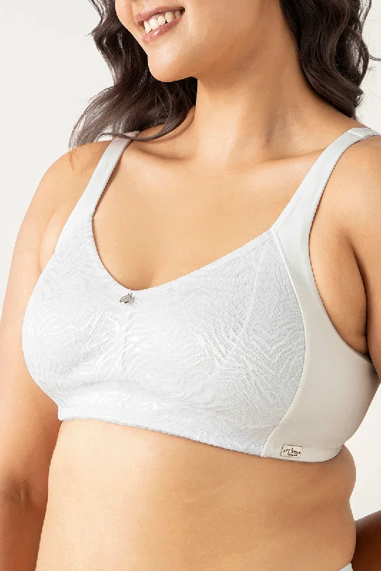 Mystic Poise Non-padded Non-wired Minimizer Bra - White