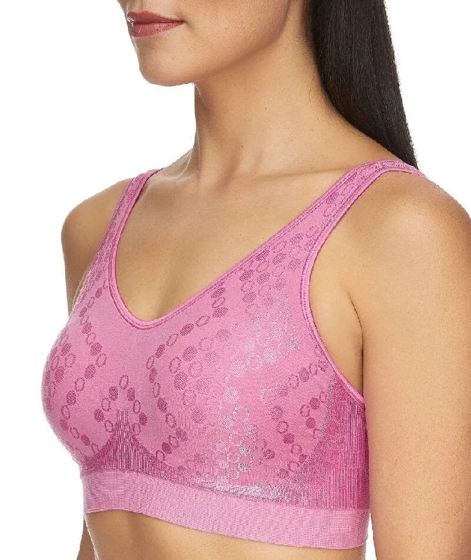 Playtex Comfort Revolution Contour Dot Wire Free Bra - Purple Dot