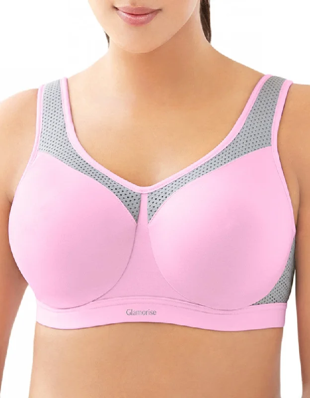 Glamorise Sport Underwire High Impact Bra Pink/Grey - 9066