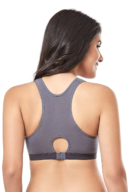 every de Lounge Essentials Non-Padded Non-Wired Full Cover Slip-on Bra - Steel Grey