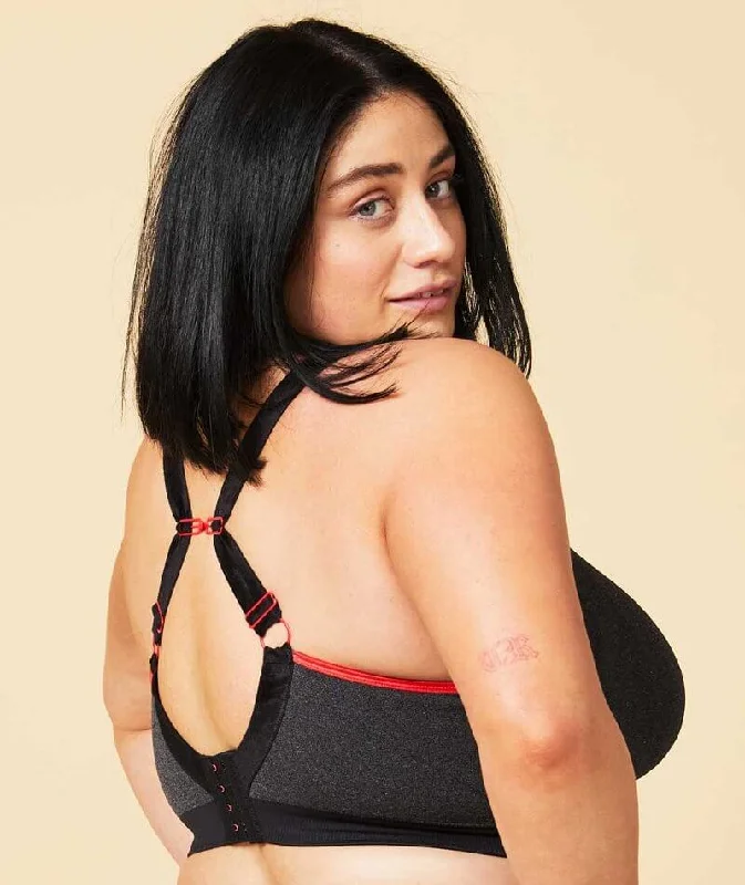 Sugar Candy Crush Fuller Bust Seamless F-Hh Cup Wire-Free Lounge Bra - Charcoal