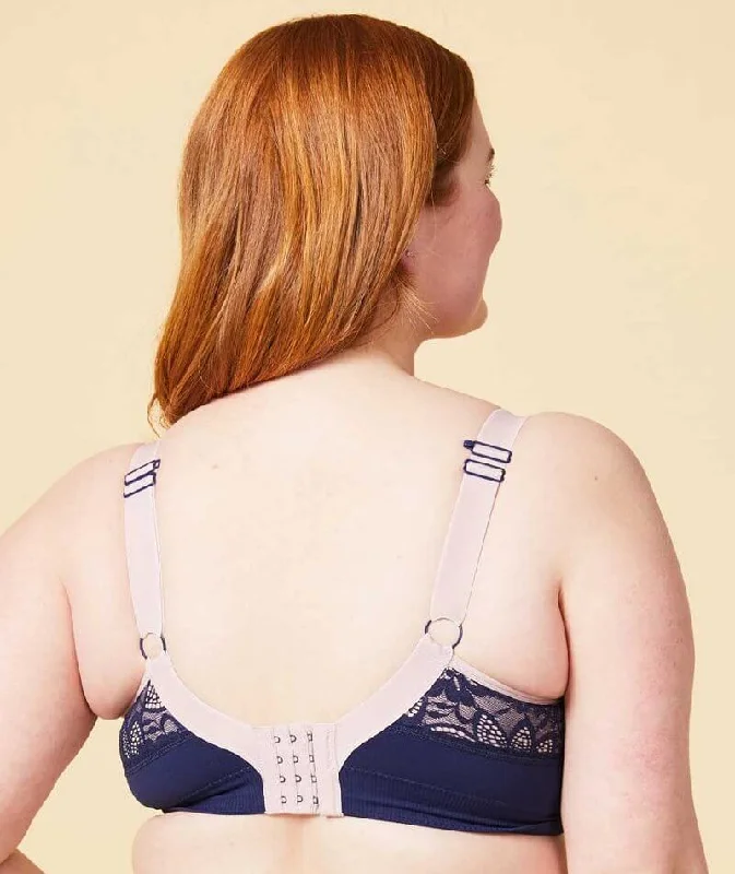 Sugar Candy Lux Fuller Bust Seamless F-Hh Cup Wire-Free Lounge Bra - Navy