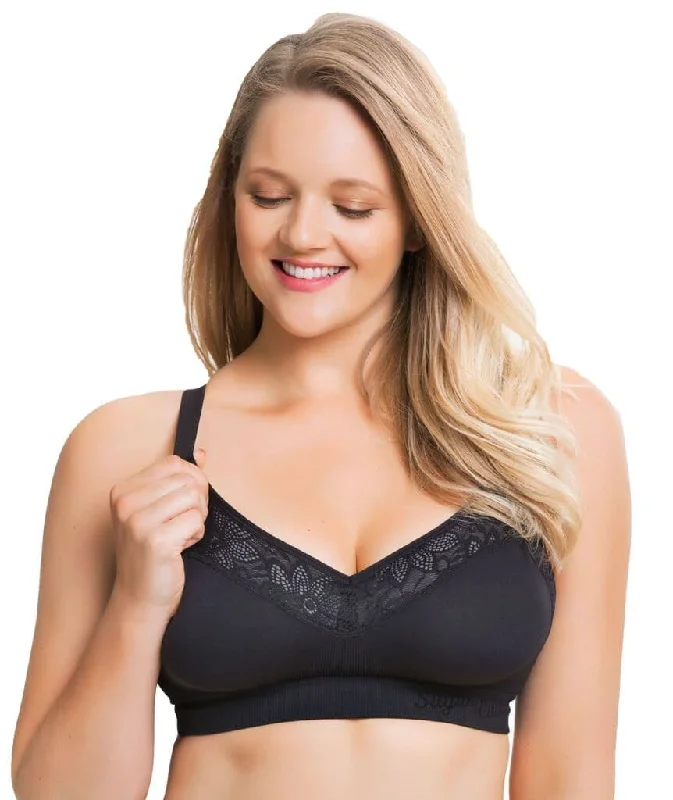Sugar Candy Lux Fuller Bust Seamless F-HH Cup Wire-free Nursing Bra - Black