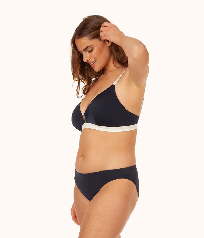 The Swim Busty Bralette: Navy/White