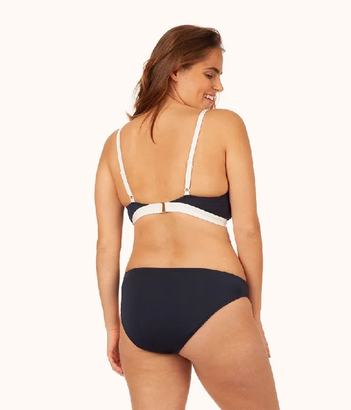 The Swim Busty Bralette: Navy/White