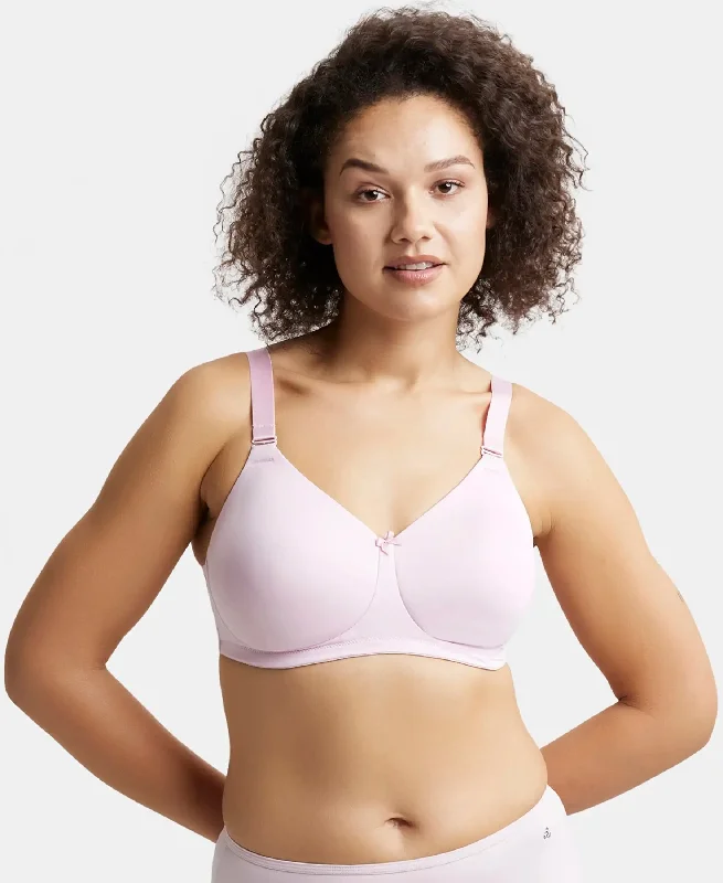 Wirefree Padded Soft Touch Microfiber Elastane Stretch Full Coverage Plus Size Bra with Magic Under Cup - Fragrant Lily