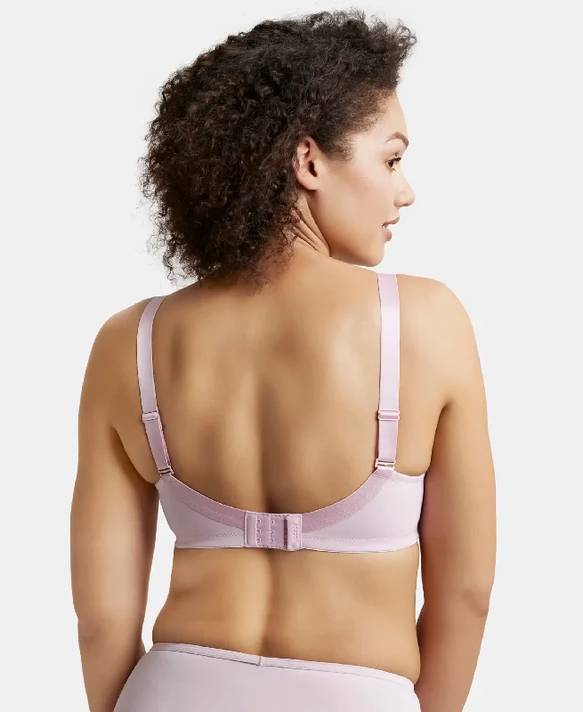 Wirefree Padded Soft Touch Microfiber Elastane Stretch Full Coverage Plus Size Bra with Magic Under Cup - Fragrant Lily Wirefree Padded Soft Touch Microfiber Elastane Stretch Full Coverage Plus Size Bra with Magic Under Cup - Fragrant Lily