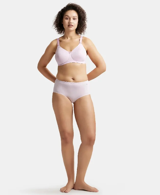 Wirefree Padded Soft Touch Microfiber Elastane Stretch Full Coverage Plus Size Bra with Magic Under Cup - Fragrant Lily Wirefree Padded Soft Touch Microfiber Elastane Stretch Full Coverage Plus Size Bra with Magic Under Cup - Fragrant Lily