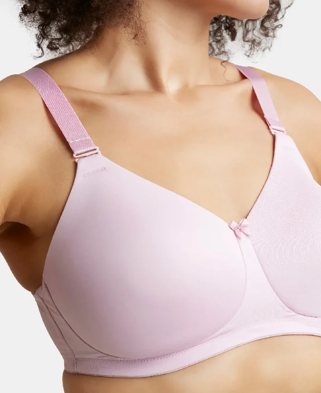 Wirefree Padded Soft Touch Microfiber Elastane Stretch Full Coverage Plus Size Bra with Magic Under Cup - Fragrant Lily Wirefree Padded Soft Touch Microfiber Elastane Stretch Full Coverage Plus Size Bra with Magic Under Cup - Fragrant Lily