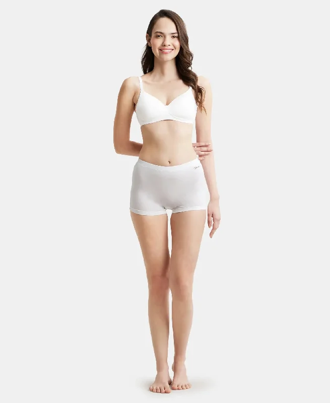 Wirefree Padded Super Combed Cotton Elastane Stretch Full Coverage Slip-On Beginners Bra - White Wirefree Padded Super Combed Cotton Elastane Stretch Full Coverage Slip-On Beginners Bra - White